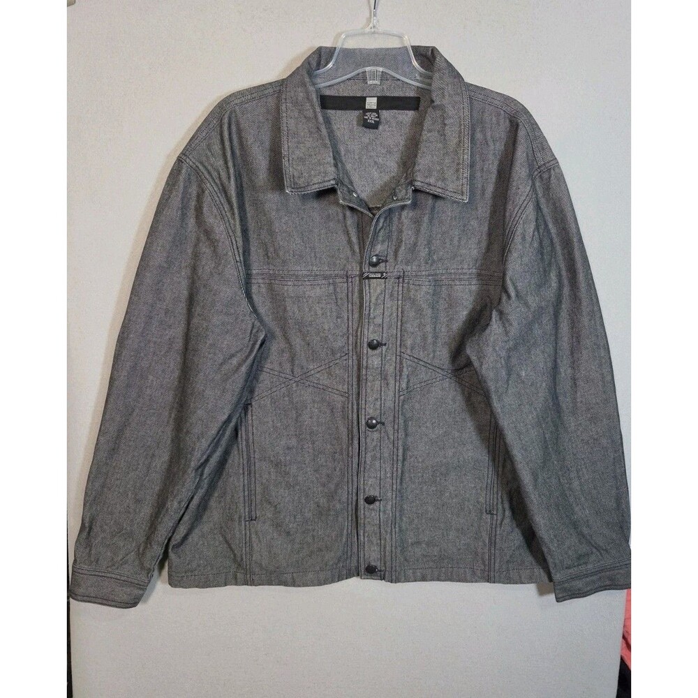 Vtg 90s Marithe Francois Girbaud Jacket Dark Grey Denim Sz 3XL Made In Hong Kong